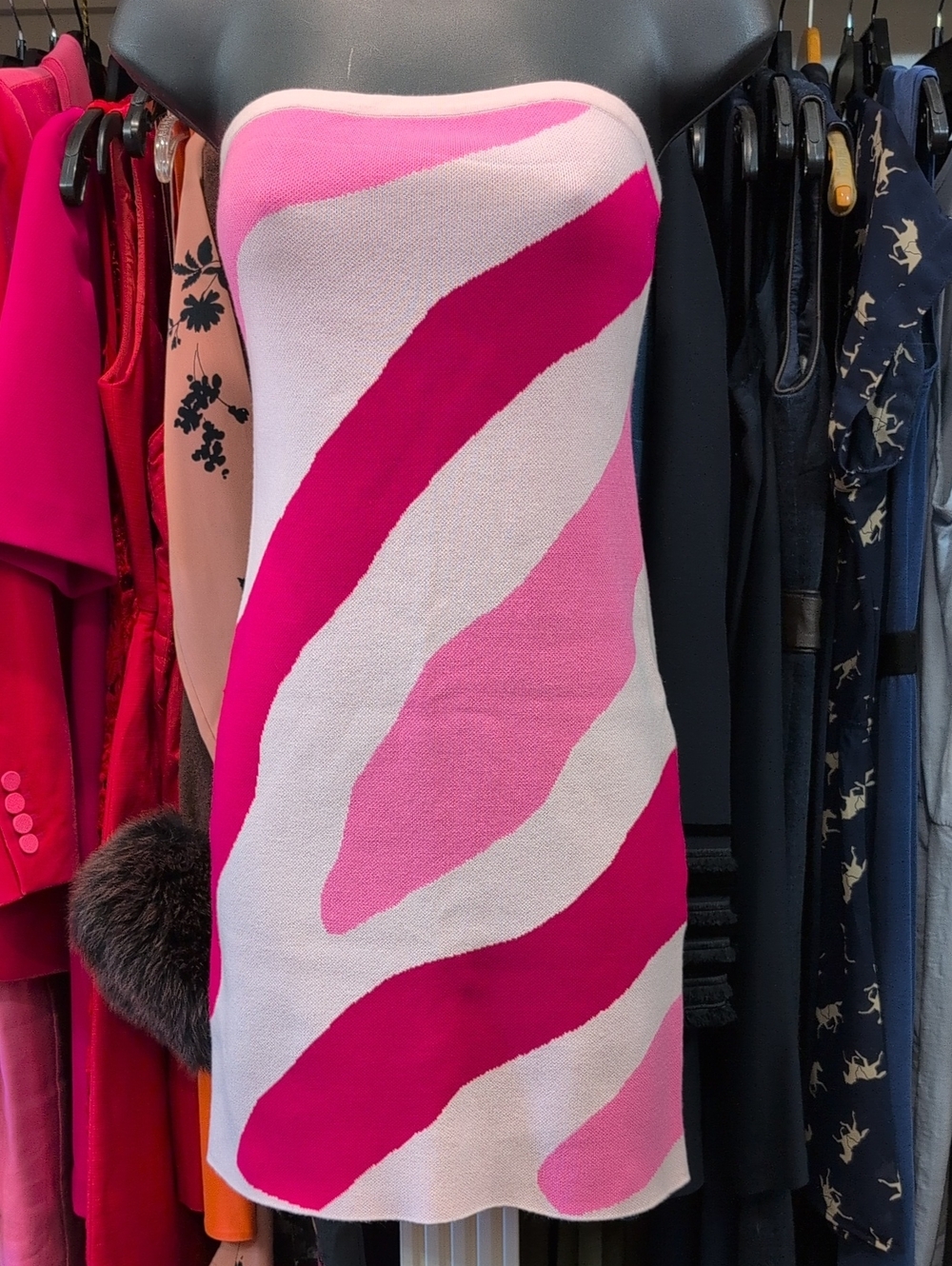 Milly Cabana Zebra Pink and Light Pink Knit Dress